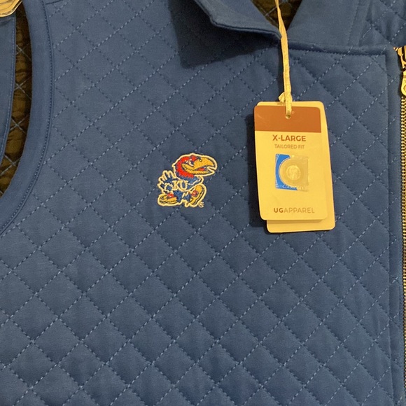 UG Apparel Women’s Blue KU Jayhawks Quilted Full Zip Vest - Picture 4 of 7